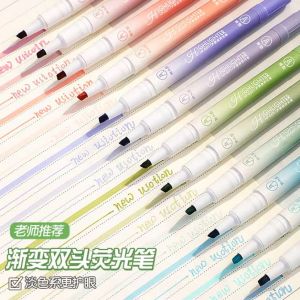 Double-Head Fluorescent Pens Colorful Highlighters for Primary And Middle School Students Low Light Series High Aesthetic Value