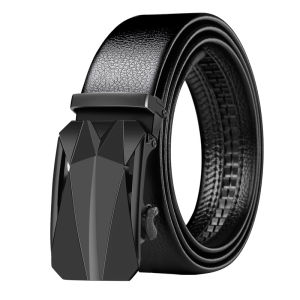 Mens Belt New Black Metal Mens Automatic Buckle Fashion All-Match Business Mens Belt