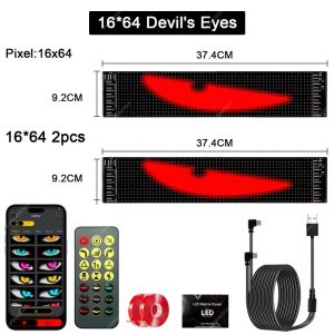 2PCS Devil Eyes Light Cars Dynamic Big Led Eyes for Car 13.7 X 4inch Programmable Flexible LED Display Soft Screen Devil Eyes
