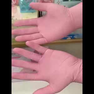 Pink Nitrile Gloves Disposable Household Cleaning Gloves for Kitchen Gardening Dishwashing Working Nail Salon Tattoo Latex Free