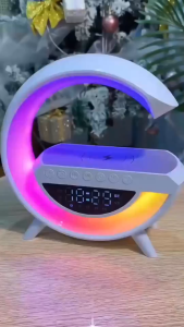 【COD】Wireless Bluetooth Speaker LED Atmosphere Light RGB Charger for Mobile Phone With AP Alarm Clock FM Radio