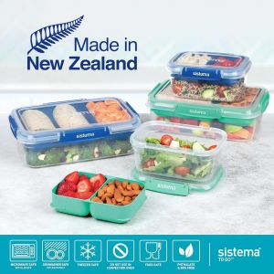 Leakproof New Zealand Sistema Stax™ Fruit Box Lunchbox Sandwich Salad Container European Style Double Layer PP Material