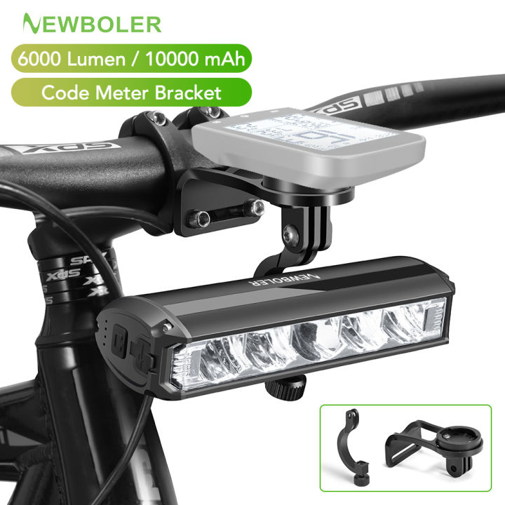 Newboler 10000mAh Bike Light Hoisting Headlight 6000 Lumens Type C Rechargeable Bicycle Light IPX6 Waterproof Cycling Front Light LED Tail Lamp