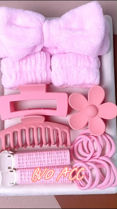 58PCS Hair Accessories Set: Hair Bows Hair Clips Curling Rods Hair Bands Multi-color Matte Frosted Large Shark Clips
