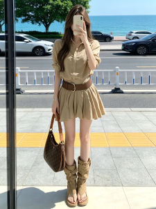 HUAYILING | Trendy Petite Slimming Waist Short Dress Summer New Arrival