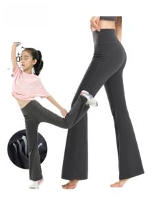 กางเกงยาวลำลองผ้าไหมน้ำแข็งแห้งเร็วสำหรับเด็กผู้หญิง กางเกงโยคะ กางเกงขายาวทรงหลวมสำหรับแม่และลูก กางเกงขายาวผ้าไนลอนระบายอากาศได้ดี