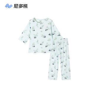NIDUOXIONG | Spring Summer Kids Tencel Sleepwear Set