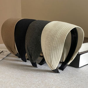 Elegant Wide Hairband Womens Daily Outdoor Use High Forehead Covering Washing Face Band Autumn Winter Fashion Accessory