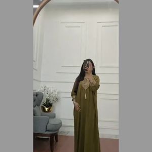 Gamis Kaftan Cringkle Airflow / Gamis Muslimah Renda Sultan Jumbo Terbaru