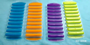 Long Strip Ice Cube Mold 10 Holes Silicone Ice Block Mold DIY Homemade with Lid Ice Cube Tray Summer