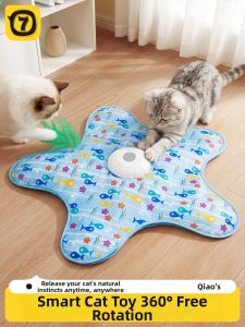 7o | Interactive Cat Toy Playmat Rotating Disk Hide and Seek Blanket