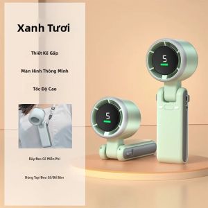 Quạt Mini Cầm Tay Di Động 2026 Sạc USB Tốc Độ Cao Điều Chỉnh Được Mạnh Mẽ Màn Hình LED Làm Mát Cá Nhân