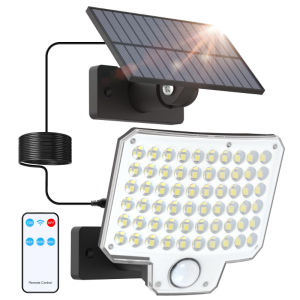 Solar Lights Outdoor 240 LED 3000LM Motion Sensor Outdoor Lights with Remote IP65 Waterproof Solar Flood Light