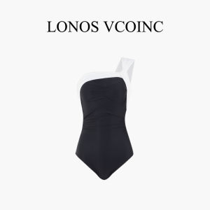 LONOS VCOINC Advanced Sensation One-Piece Swimsuit Womens Shoulder Baring Thermal Spring Suitable Belly Covering Swimwear