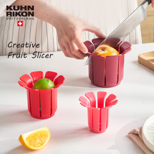 KUHN RIKON Fruit Slicer Cup Set 3pcs Fruits Holder for Cutting Apple Orange Into Even Pieces Creative Kitchen Tools