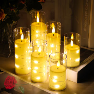 LED Electronic Candle Light Warm White Flameless Acrylic Candle Light with Battery for Halloween Christmas Party Proposal Home Decoration Diwali Decorations