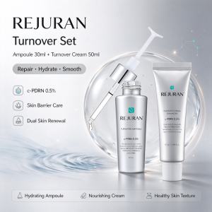 [100% Original] REJURAN Turnover Ampoule 30ml + Turnover Cream 50ml | Skin Texture Renewal Set | c-PDRN | Wrinkle Care Firming and Deep Hydration