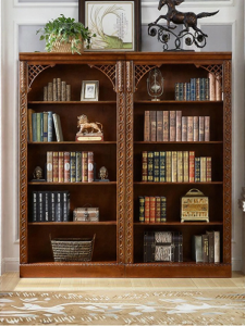 American Style Vintage Open Display Wooden Bookcase