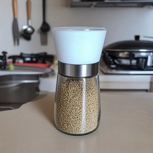 Stainless Steel Manual Pepper Grinder Bottle Kitchen Supplies Glass Seasoning Bottle Powder Grinder Home And Barbecue Use