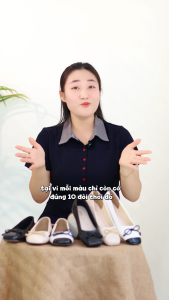 Giày Búp Bê Bệt Mũi Vuông Phối Nơ Nhỏ Pixie H396