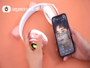 TERLARIS HEADPHONE BANDO BLUETOOTH HEADSET P47M RGB LED CAT WIRELESS MICROFON WARNA MACARON COD