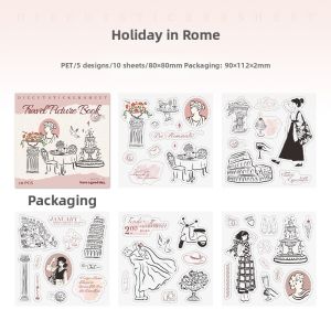 Retro Simple Sketch Style Hand Drawn Decorative Stickers