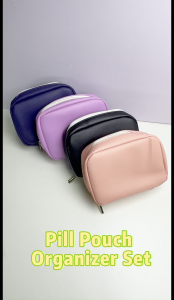 Pill Organizer Case with 7 Zipper Pouch Medicine Pill Pouch Binder Set Waterproof Storage Bag