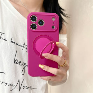 360 Rotate Bracket for Magsafe Magnetic Phone Case for IPhone 17 Air 16 15 14  Pro Max Stand Silicone Soft Protective Cover