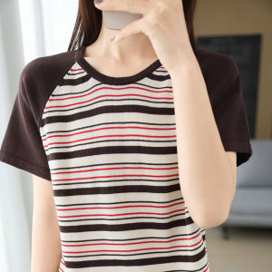 YUEXINYIRONG | Design Niche Stripe Slimming Womens T-Shirt