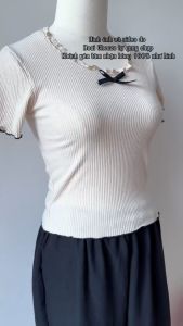 Set Bộ Nữ Áo Len Tăm Hàn Phối Quần Dài Suông Phong Cách Dịu Dàng Freesize <56kg Hoài Cheeze