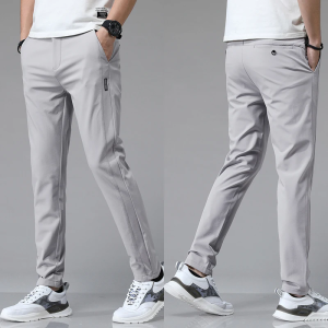 New Spring Summer Ultra-thin Mens Stretch Slim Straight Casual Pants High Quality Fashion Breathable Golf Sports Trousers