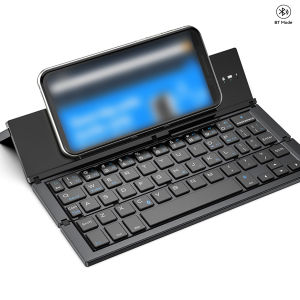 Mofii | Foldable Bluetooth Wireless Aluminum Keyboard with Phone HolderRechargeable Portable 58 Key Travel Keypad for PC/Laptop/Tablet