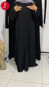 Abaya Hitam Turkey Arab Dubai Gamis Maxi Dress Casual Kondangan Lebaran Abaya Siku Swaroski Bahan Jetblack Super Komb Swarovski Hitam Diamond Super Blink Cocok untuk Acara Formal & Semi Formal - XELLEA