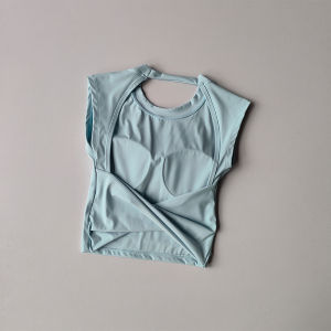 Sleeveless Moisture Wicking T-Shirt with Padded and Backless Design