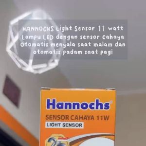 Lampu Bohlam Hannochs LED Light Sensor/Sensor Cahaya 6W Cahaya Putih