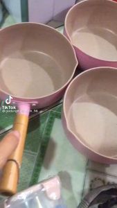 Chảo đáy sâu ceramic lúa mạch cán gỗ chảo chống dính lòng sâu kiểu Nhật 18cm tay cầm bằng gỗ chảo lúa mạch lòng sâu tiện dụng chảo chiên rán xào
