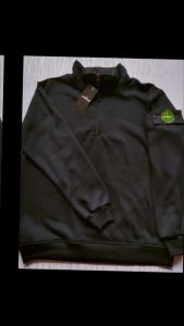 halfzip sweater stone islan -sweater pria abu abu-baju lengan panjang stone island