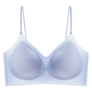 MiiOW | เสื้อชั้นในกีฬาไร้โครงสำหรับผู้หญิง ทรงบาง ระบายอากาศได้ดี ดีไซน์หลังสวยงาม เสื้อชั้นในแบบสายเดี่ยว ชุดชั้นในฤดูร้อน