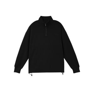 BODYDREAM | Heavy Duty Half Zip Stand Collar Embroidered Jacket 370G
