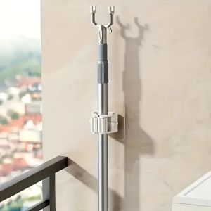 Home Storage Rack wall hanging shelf Bathroom  shower holder storage Traceless Hook Mop Organizer Waterproof Broom Hanger