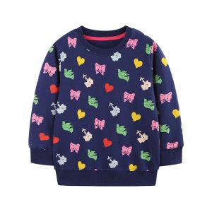 Jumping Meters 2026 Long Sleeve Girls Sweatshirt Floral Print Autumn Spring Kids Sporty Baby Top Childrens Clothing