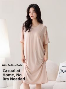 miiow | Cat Woman Summer Sleepwear Thin Short Sleeve Casual Home Clothes Womens New 2025 Style Comfortable Breathable Nightgown