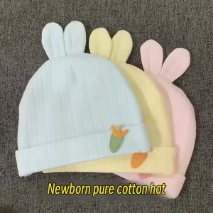 Cute Infant Beanies Spring and Autumn Models 0-6 Months Boy Girls 100% Cotton Fetal Hat Infant Accessories