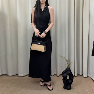 SENWA | Sleeveless Halter Waist-tie Dress