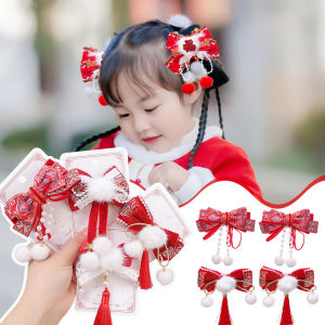 ปิ่นผมผู้หญิงเครื่องประดับผม คลาสสีแดงสไตล์จีน สำหรับเด็ก