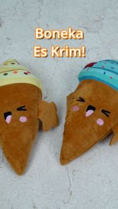 Hobilic Mainan Boneka Gigit Anjing Bunyi Bersuara Bentuk Es Krim Bahan Plush Mainan Gigitan Anjing