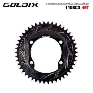 GOLDIX | GOLDIX 3mm Offset 110BCD Bicycle Chainring AERO Disc X110BCD 4-Bolt Sprocket for SHIMANO R7000 R7100 R8100 R9200 110BCD Crank