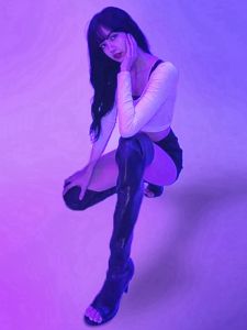 Giày Bốt Khiêu Vũ Jazz Cao Gót Trên Đầu Gối Phong Cách Lisa Được Cấp Bằng Sáng Chế Da Giày Biểu Diễn Múa Mũi Miệng Cá Giày Bốt Thời Trang Dành Cho Thanh Niên