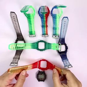 Bộ Dụng Cụ Tân Trang Vỏ Đồng Hồ Casio G-Shock Resin Strap - Vòng Đeo Tay Bằng TPU Trong Suốt Dành Cho DW-5600 DW-5000 GW-M5610 GLX-5600 Có Khóa Bạc