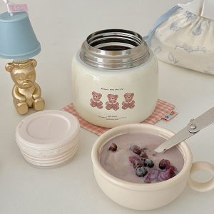 Portable Insulated Stainless Steel 316 Bear Slow Cooker Porridge Thermos Cup for Office Workers Chinese Mainland Production